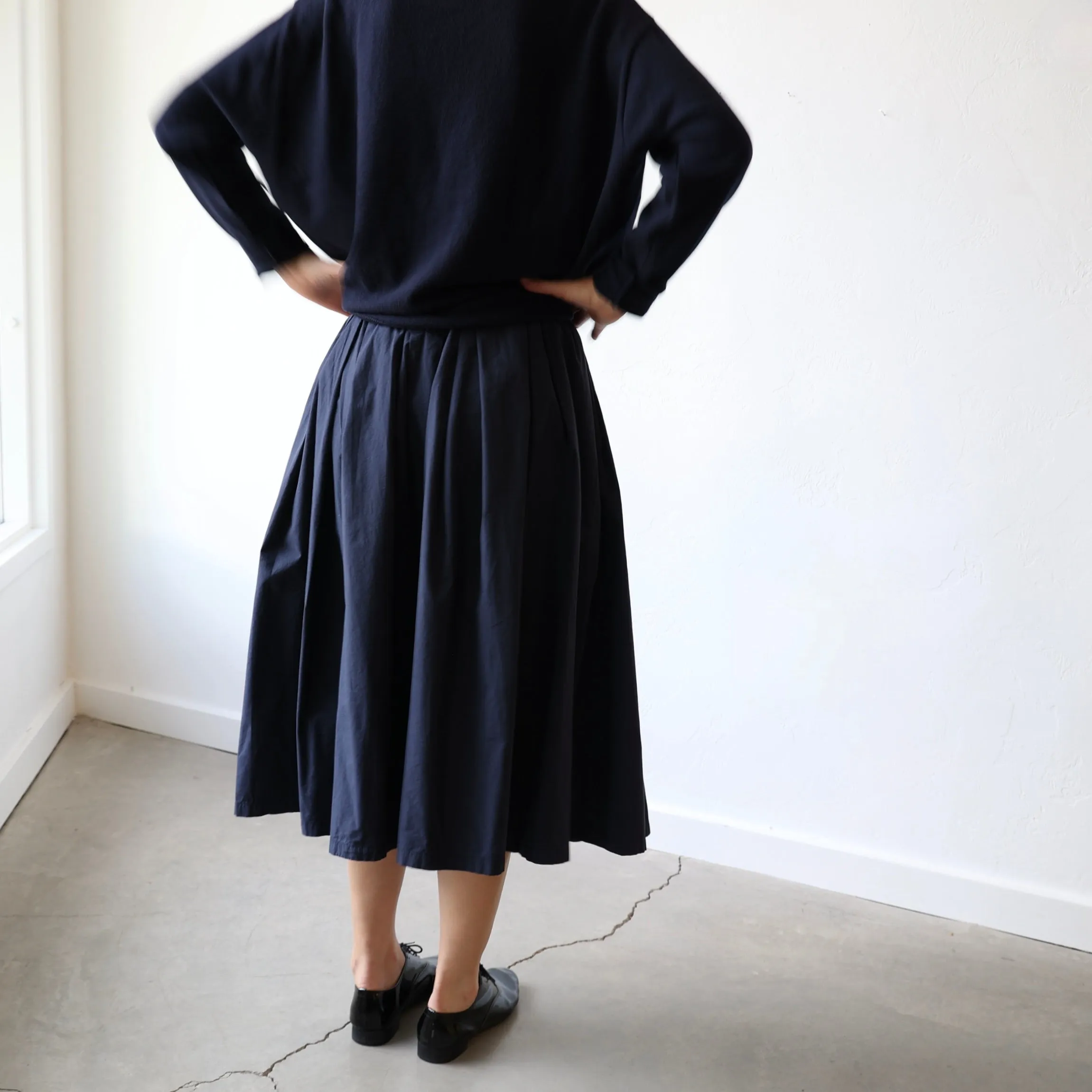 Manuelle Guibal Elastic Pleated Skirt - Navy