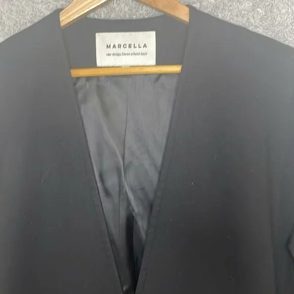 Marcella Womens Blazer Small Black Oversized Washington Lined Long Sleeve Office
