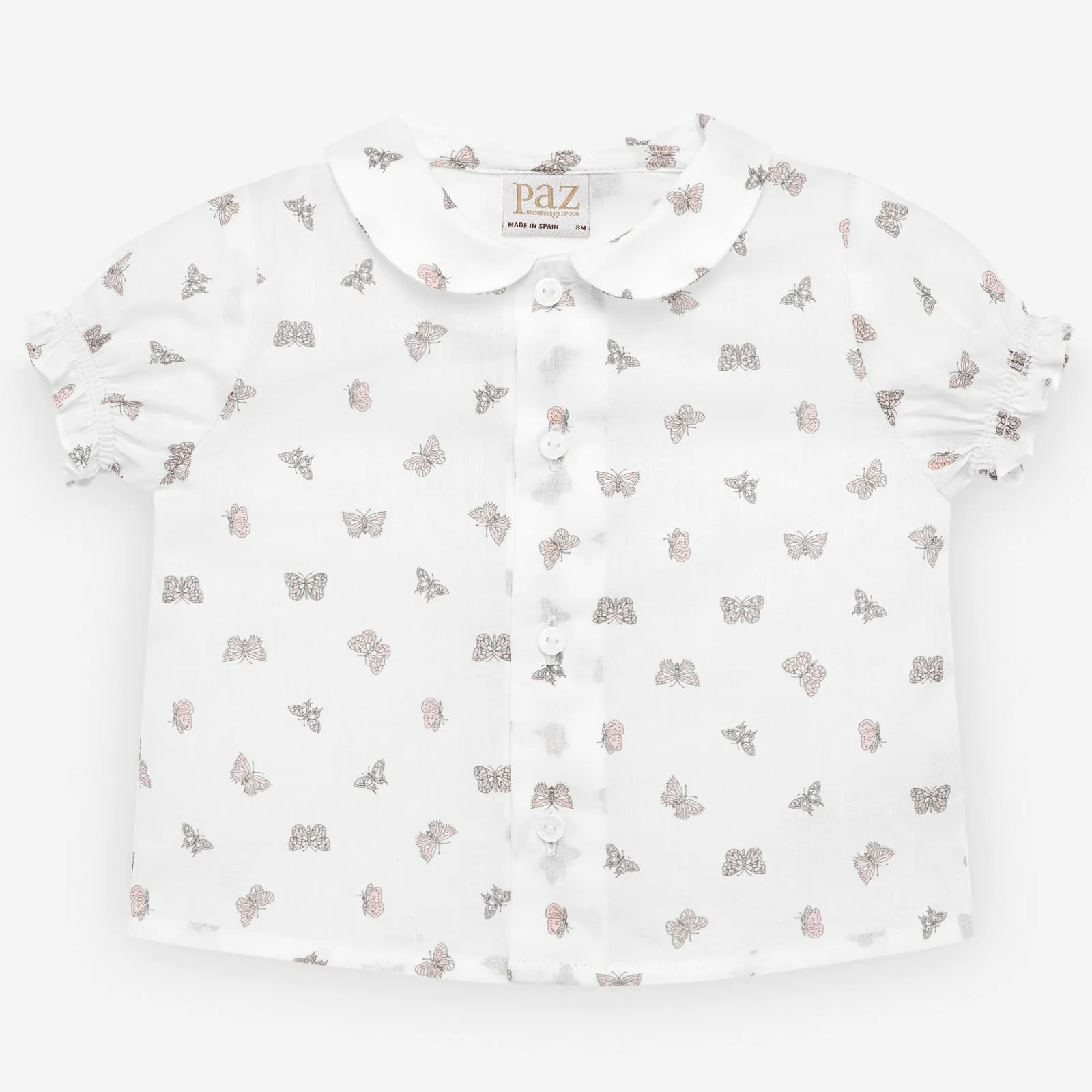 Mariposas Powder Pink Collar Blouse