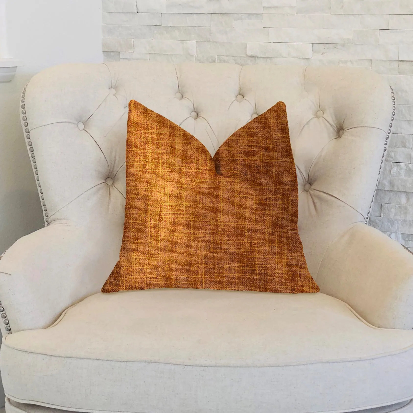 Marmalade Brown and Gold Luxury Throw Pillow