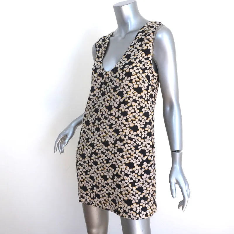 Marni Mini Dress Floral Print Silk Size 38 Sleeveless Cutout-Back Shift