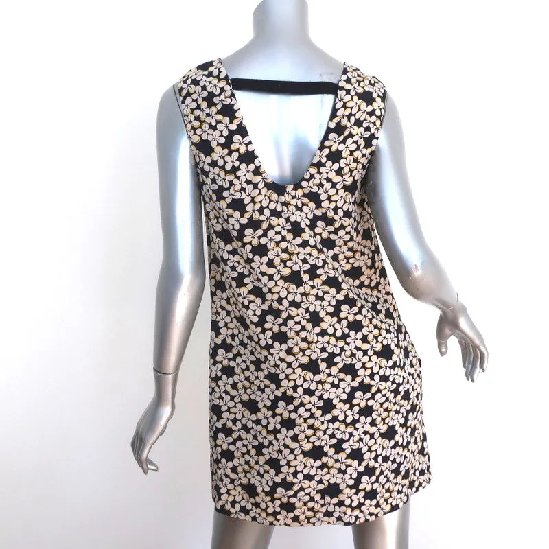 Marni Mini Dress Floral Print Silk Size 38 Sleeveless Cutout-Back Shift