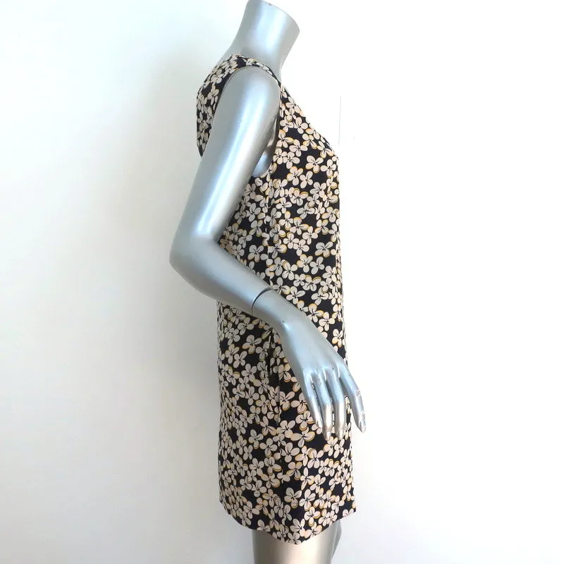 Marni Mini Dress Floral Print Silk Size 38 Sleeveless Cutout-Back Shift