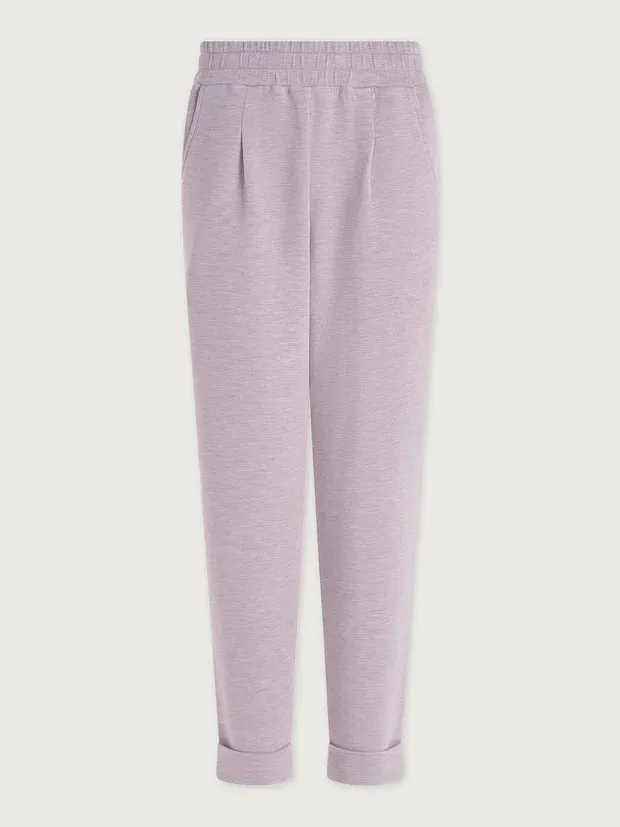 Mauve Marl Rolled Cuffed Pants 25"