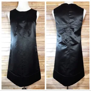 Max &amp; Cleo Black Satin Sleeveless Shift Dress