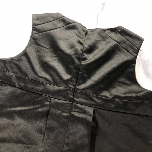Max &amp; Cleo Black Satin Sleeveless Shift Dress
