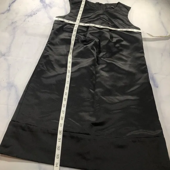 Max &amp; Cleo Black Satin Sleeveless Shift Dress