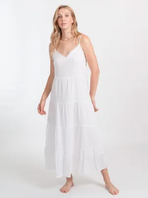 Miami Midi Tier Dress In White