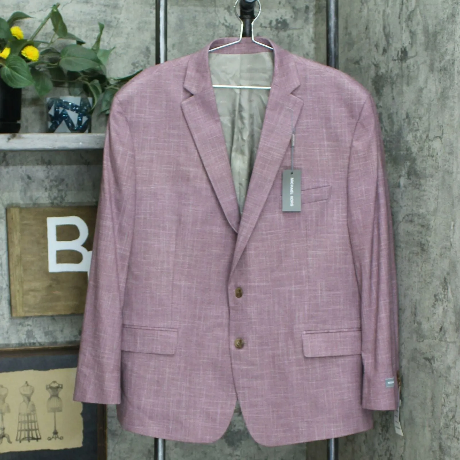 Michael Kors Men's Classic Fit Light Textured Sport Coat