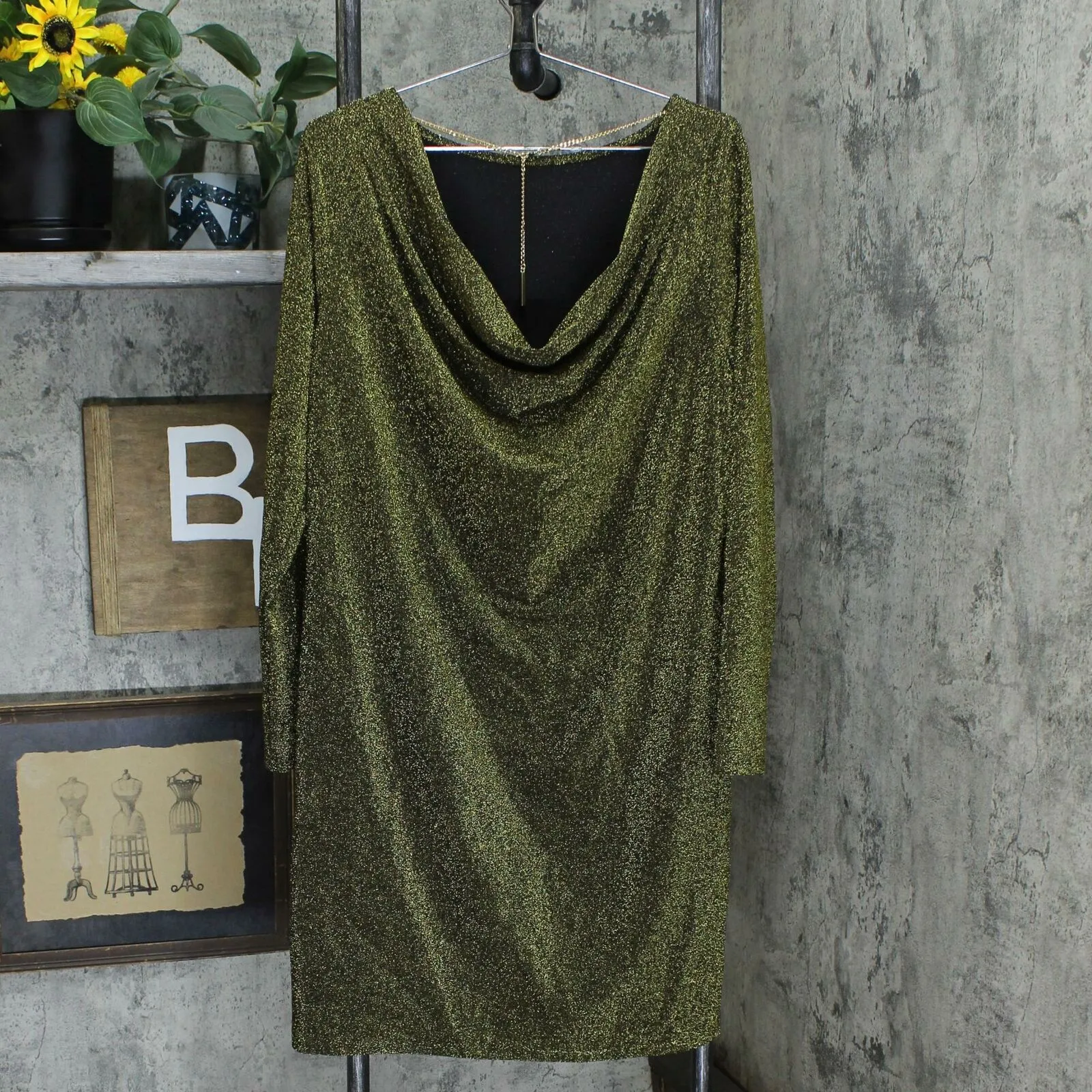 MICHAEL Michael Kors Plus Size Metallic Cowl Back Dress
