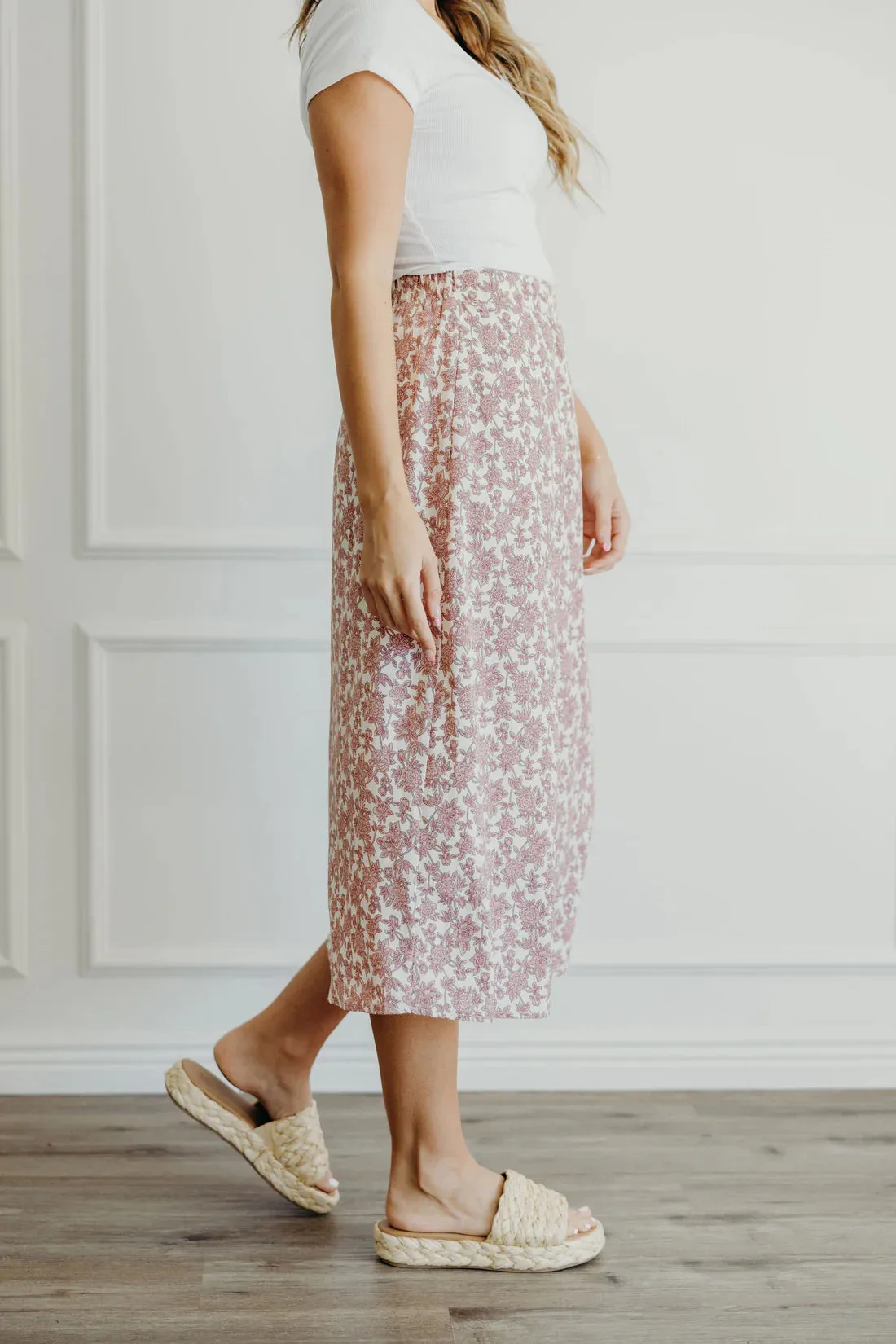 Midi Skirt in Misty Rose