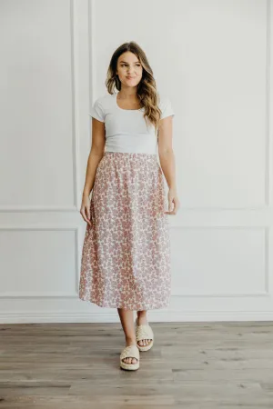 Midi Skirt in Misty Rose