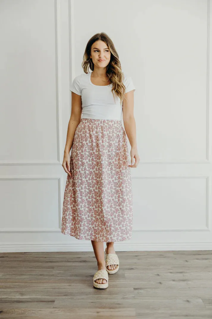 Midi Skirt in Misty Rose