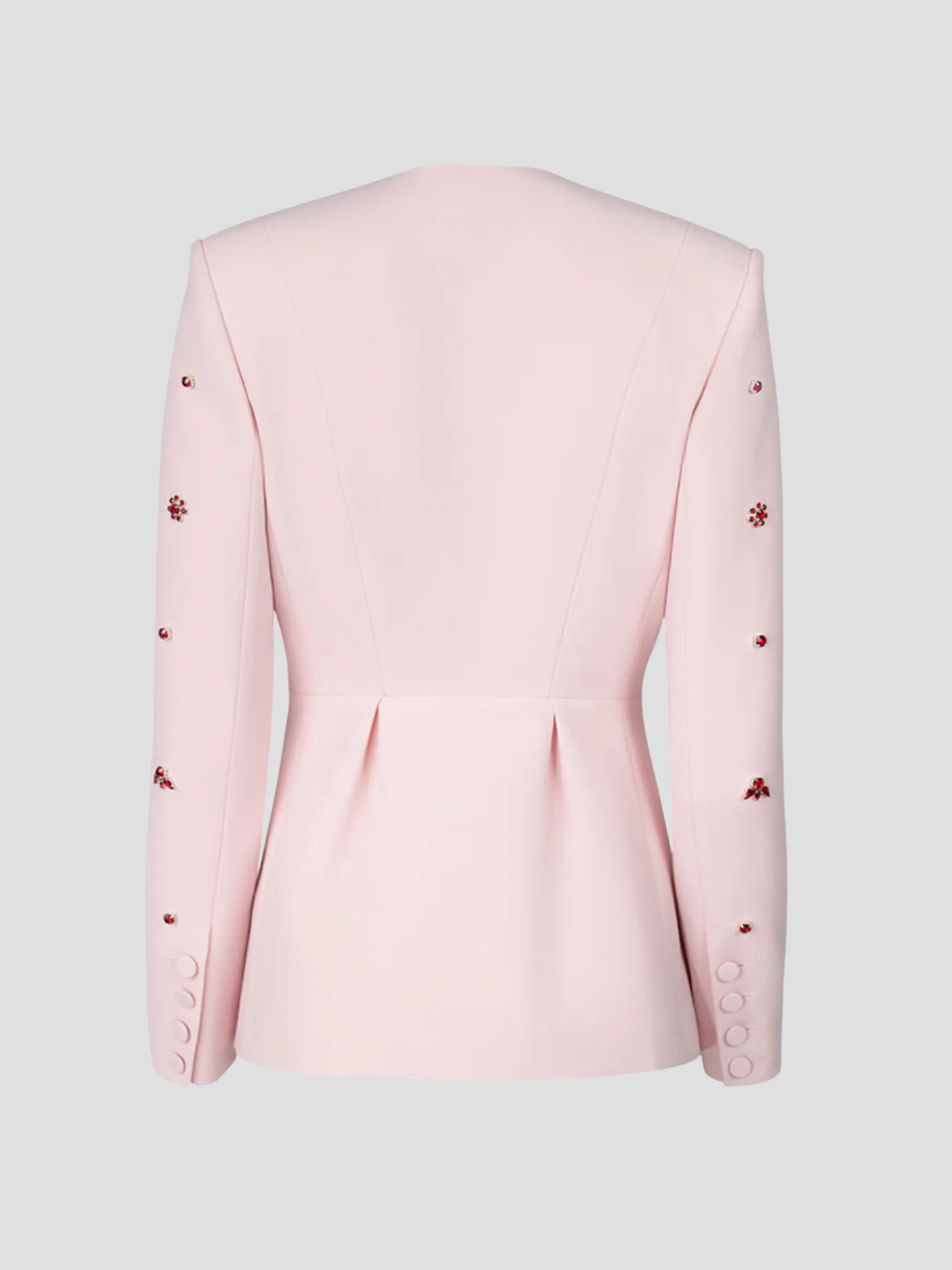 Milo Crystal-Embellishe Crepe Jacket in Pink