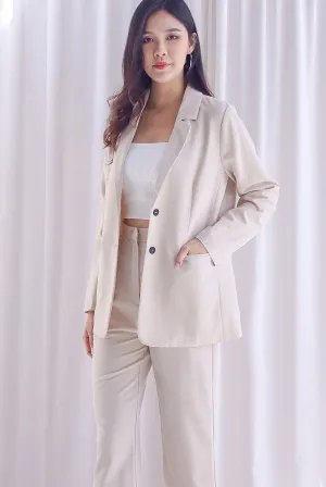 Mishka Oversized Button Blazer In Ecru