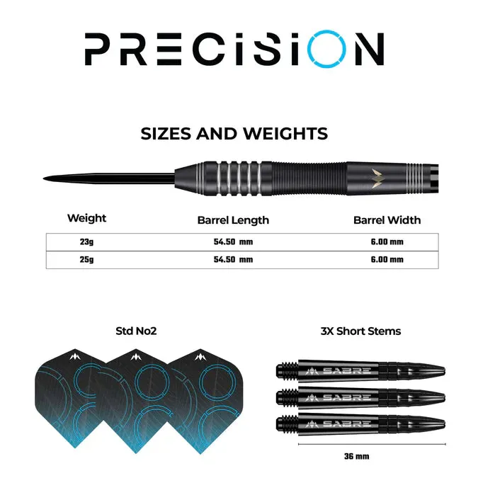 Mission Precision Darts 90% Tungsten - Steel Tip - Black PVD