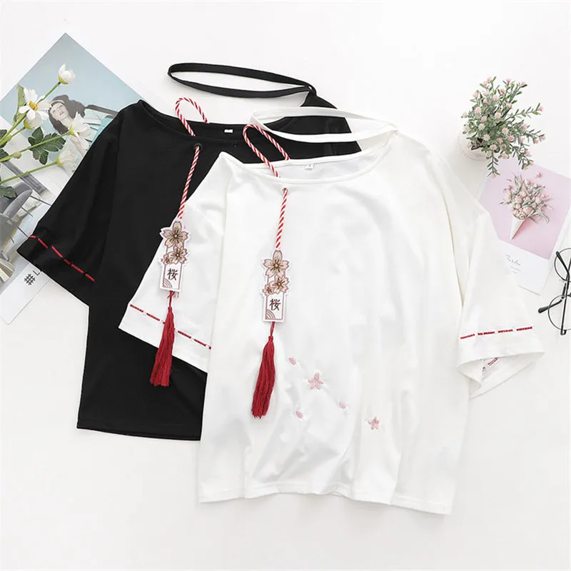 [@mochichuu] "CHERRY BLOSSOM EMBROIDERED" TOP   PLEATED SKIRT SET K092512REVIEW