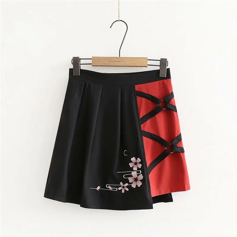 [@mochichuu] "CHERRY BLOSSOM EMBROIDERED" TOP   PLEATED SKIRT SET K092512REVIEW