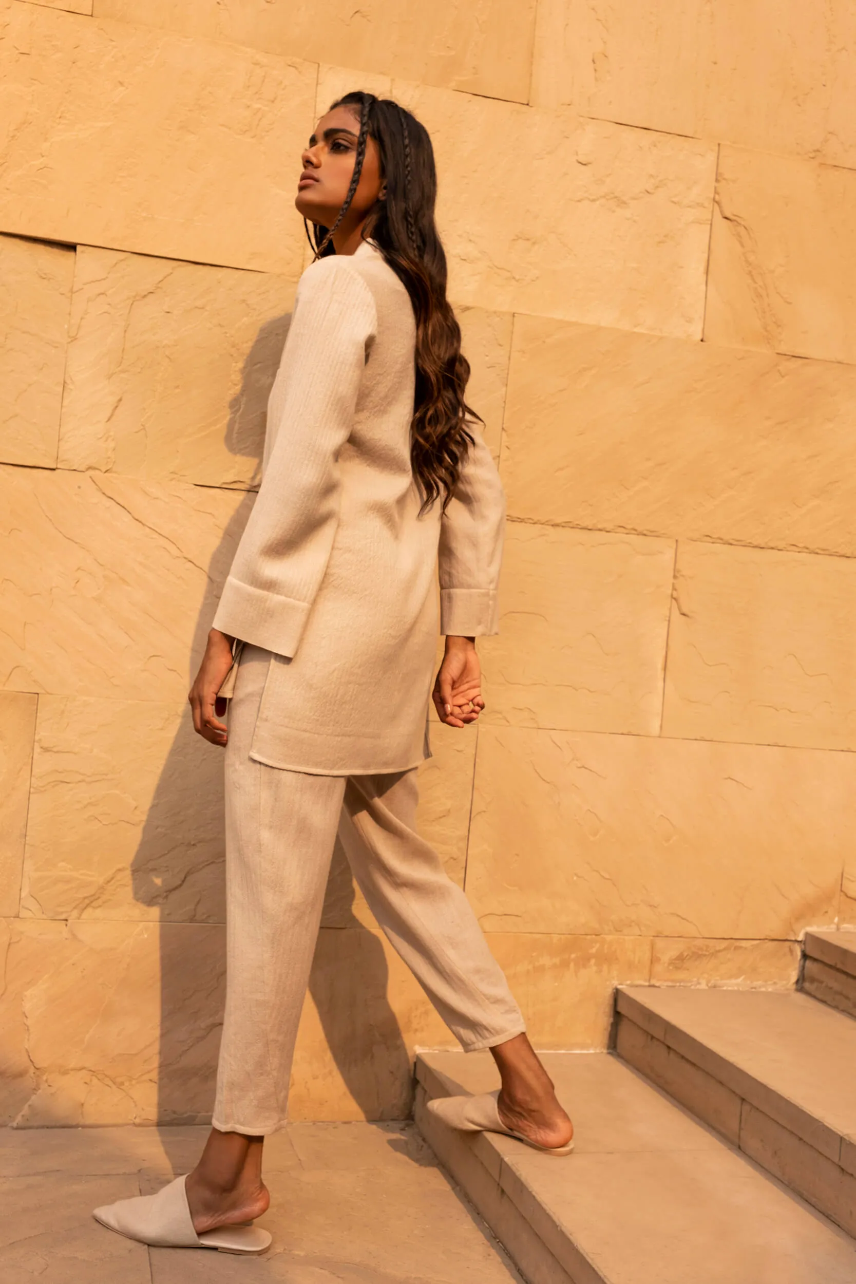 Monaco Woollen Pants (Natural)