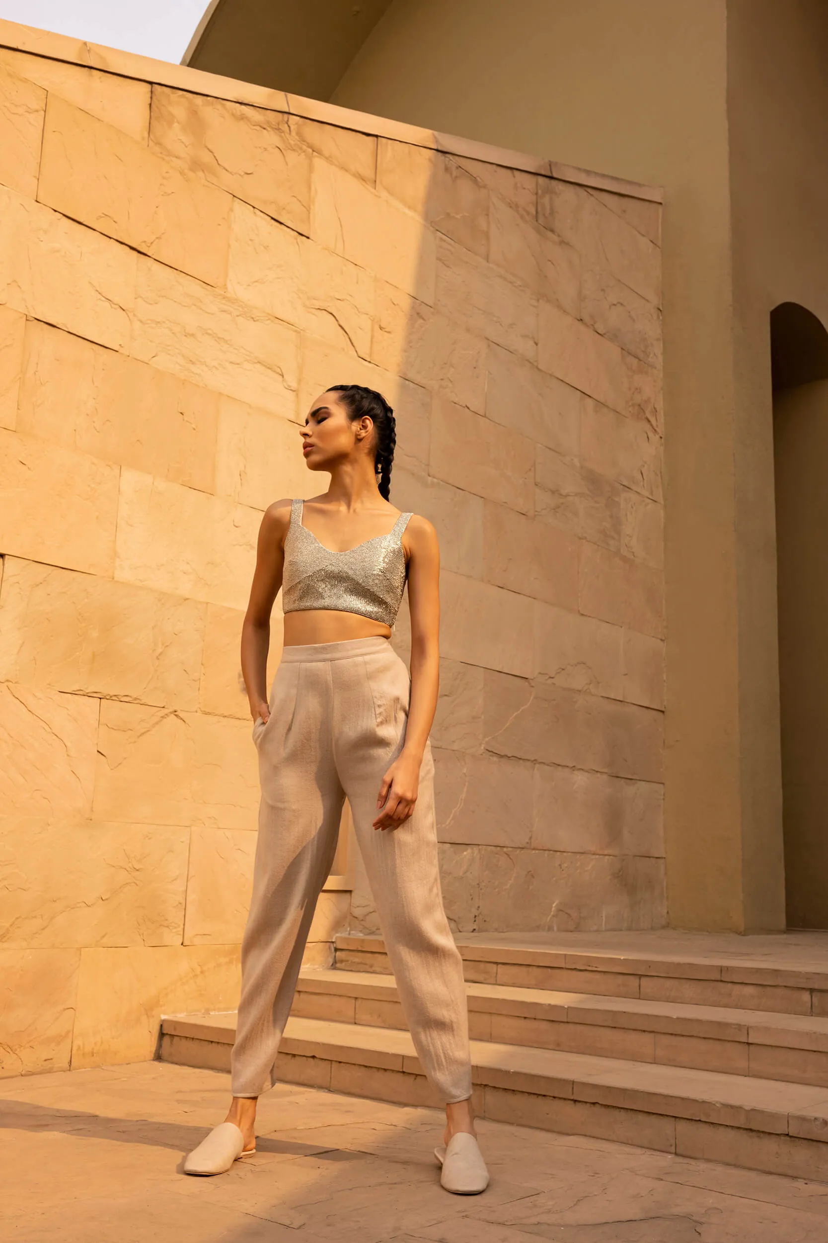 Monaco Woollen Pants (Natural)