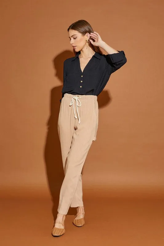 Mustard Seed Junior V Neck Button Down Henley Shirt
