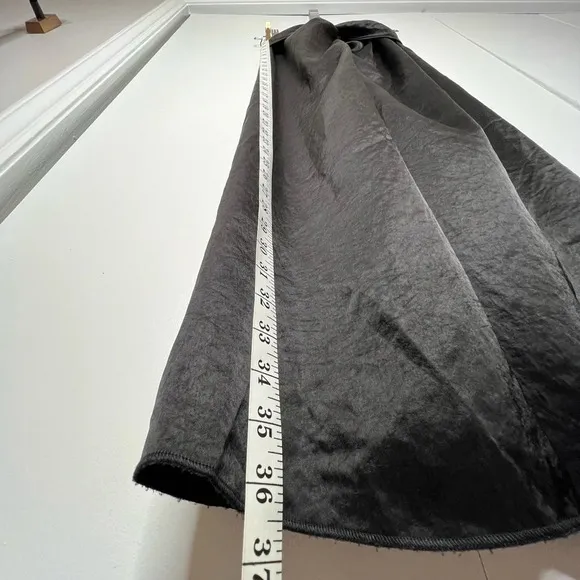 Nanushka - Samara Skirt - Black silky twist front midi skirt slit RTR - size XS