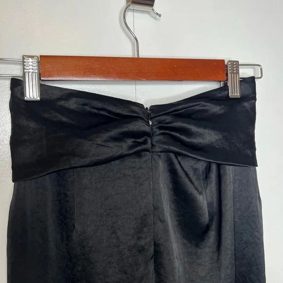 Nanushka - Samara Skirt - Black silky twist front midi skirt slit RTR - size XS