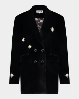 Natalia Velvet Blazer | Black