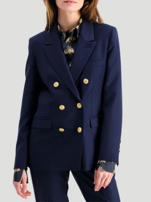 Navy Ambre Double Breasted Jacket