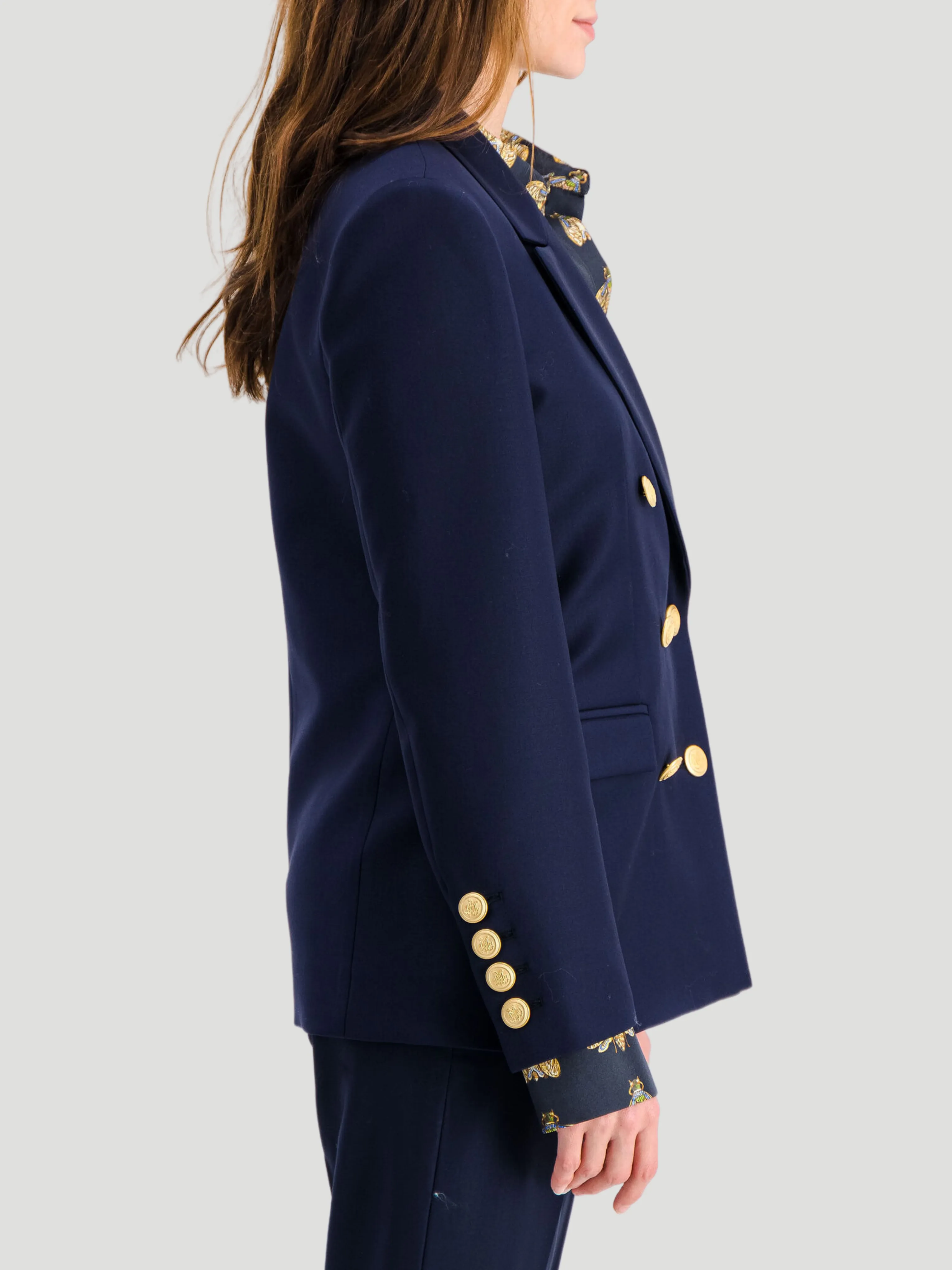 Navy Ambre Double Breasted Jacket
