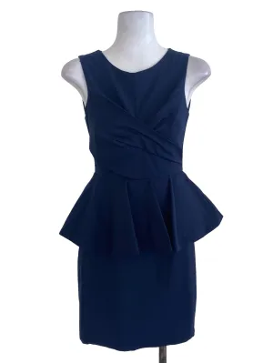 Navy Blue Peplum Dress