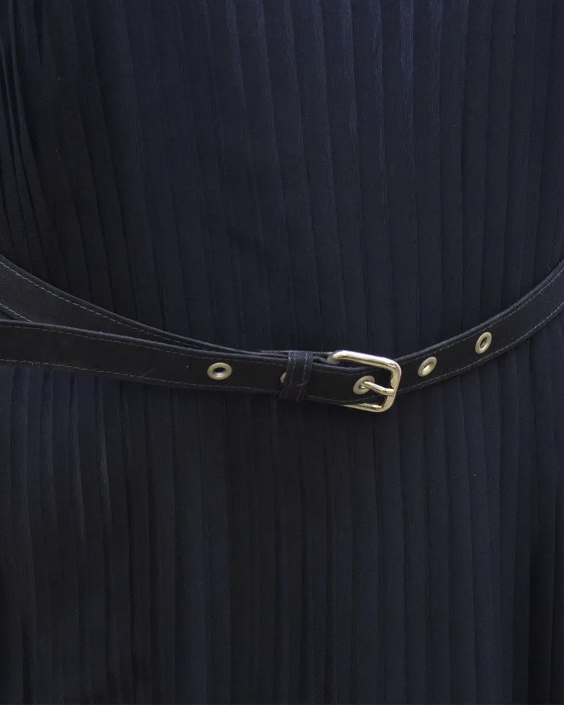 Navy Pleated Dress