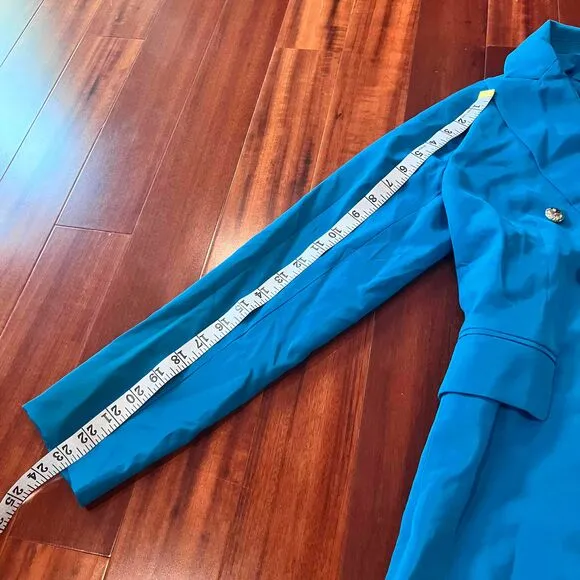 New NWT Sincerely Jules Aqua Teal Blue Jacket Double Breasted Blazer Size M