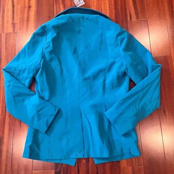 New NWT Sincerely Jules Aqua Teal Blue Jacket Double Breasted Blazer Size M