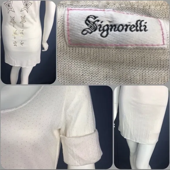 NEW-SIGNORELLI Shift/Slip Dress Polka Dotted/Stars