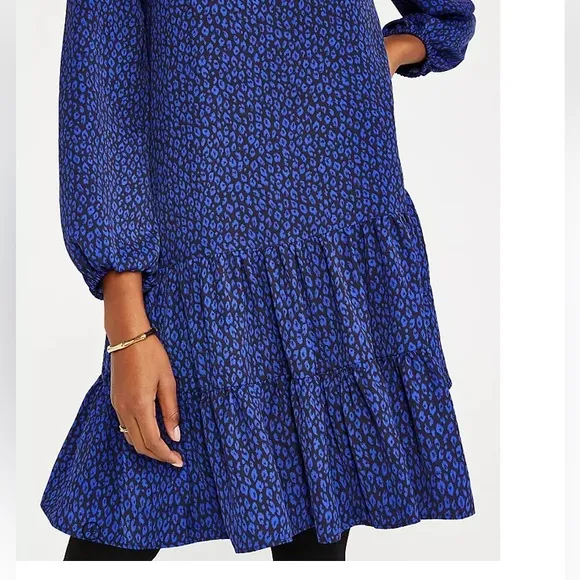 NWT Ann Taylor Petite Spotted Tier Shift Dress Size 0P
