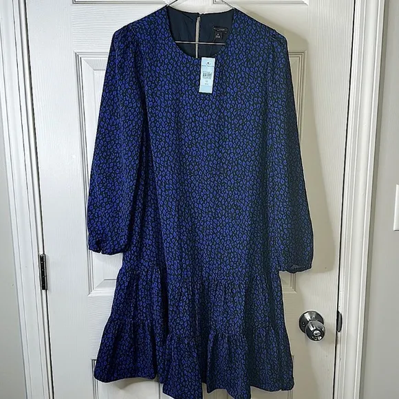 NWT Ann Taylor Petite Spotted Tier Shift Dress Size 0P