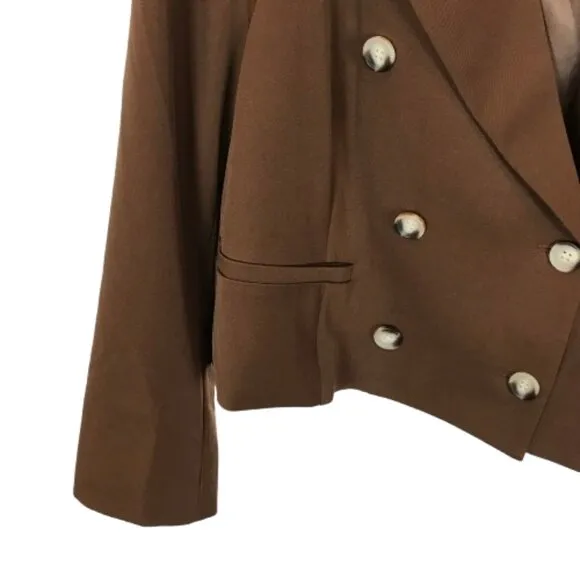 NWT Avec les Filles Womens Plus Size 3X Semi-Crop Double Breasted Blazer Jacket