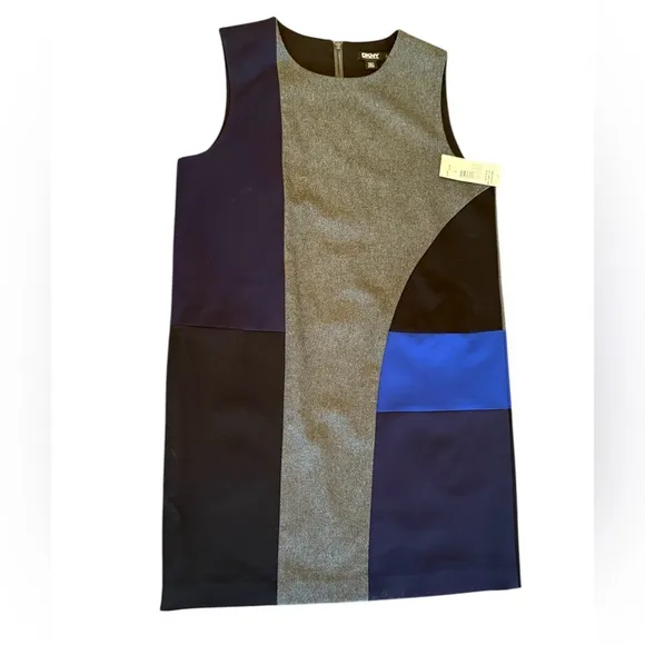 NWT DKNY Colorblock Shift Dress Size L MSRP $355