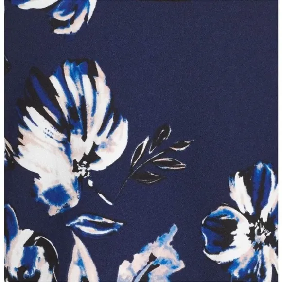 NWT Eliza J Womens Bell Sleeve Shirt Dress Navy Floral Print Size 6