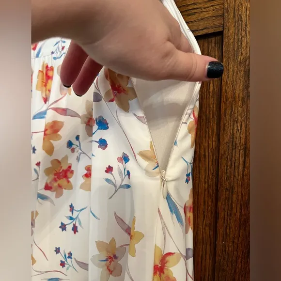 NWT French Connection Floral Drape Tiered Midi Skirt 4