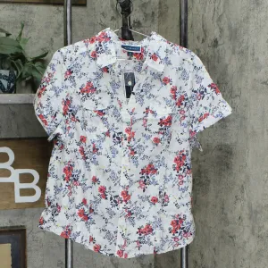 NWT Karen Scott Plus Size Tuscan Garden Swiss Dot Cotton Blouse. 100089645WN 0X