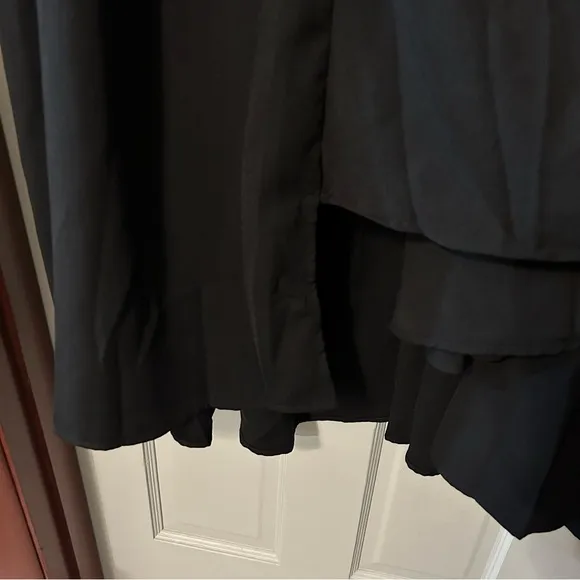 NWT Making the Cut Maxi Skirt Swingy Drapey Pleated Hi-Lo Black Plus Size 2X