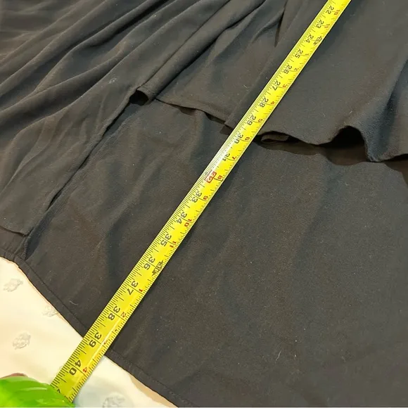 NWT Making the Cut Maxi Skirt Swingy Drapey Pleated Hi-Lo Black Plus Size 2X