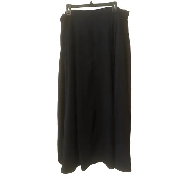 NWT Making the Cut Maxi Skirt Swingy Drapey Pleated Hi-Lo Black Plus Size 2X