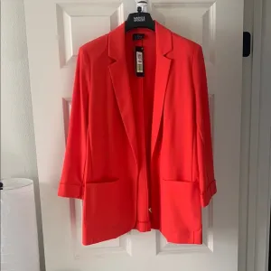 NWT Marks &amp; Spencer Red Blazer Oversized Fit Classic Lapel .
