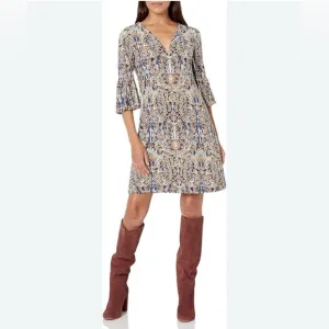 NWT Tommy Hilfiger Women’s Floral Print Neck-Tie Shift Dress Size 14