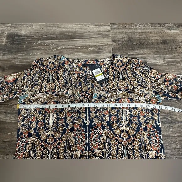 NWT Tommy Hilfiger Women’s Floral Print Neck-Tie Shift Dress Size 14