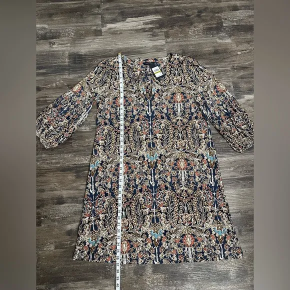 NWT Tommy Hilfiger Women’s Floral Print Neck-Tie Shift Dress Size 14