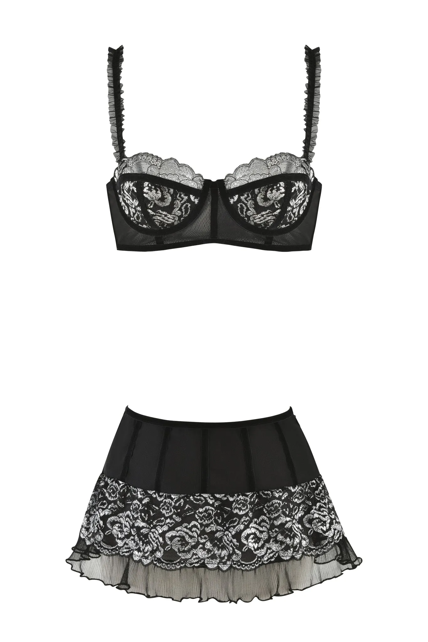 NYSSA TWO-PIECE SET - BLACK : METALLIC
